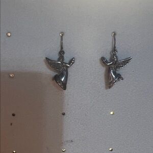 Silver Angel Wing Earrings